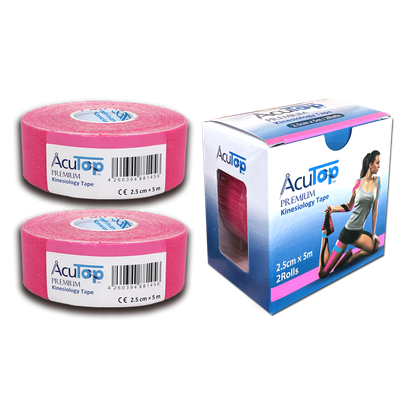 Kinesiotape/randpolstering, 2 rollen van 2,5cm x 5m, meerdere kleuren