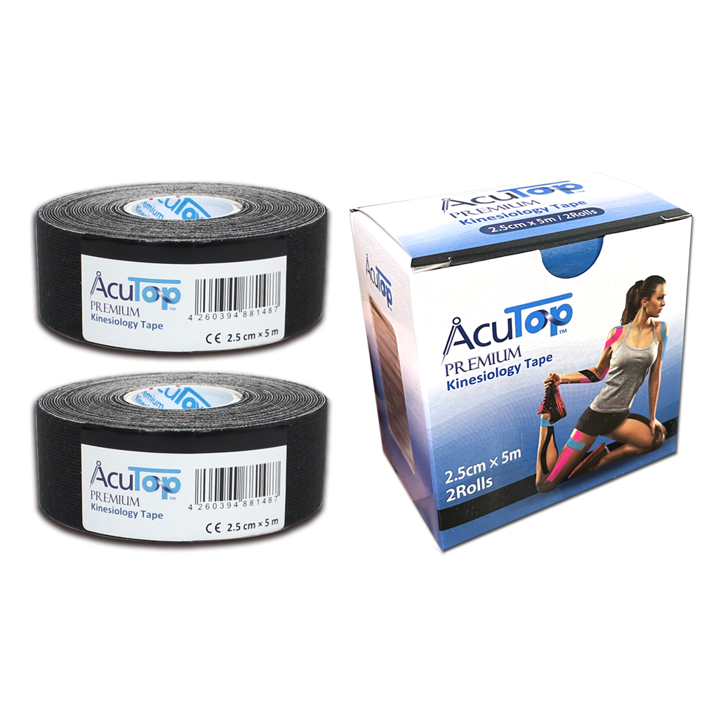 Kinesiotape/randpolstering, 2 rollen van 2,5cm x 5m, meerdere kleuren