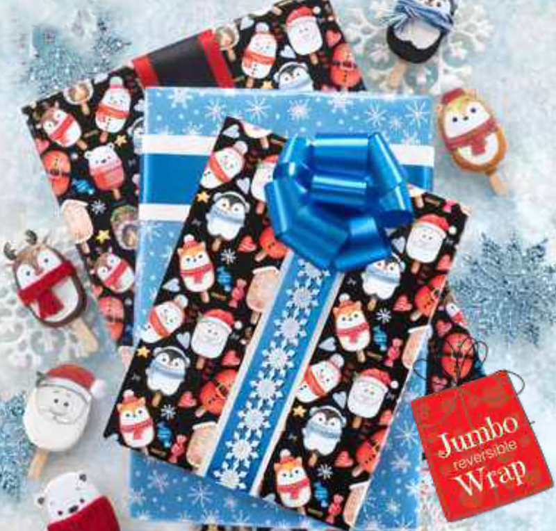 Frosty Treats Reversible Jumbo Gift Wrap