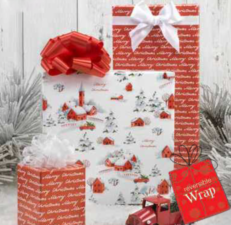 Snowy Country Chrismas Reversible Gift Wrap