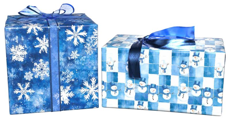 Snowflakes &amp; Snowmen FLAT WRAP SHEETS