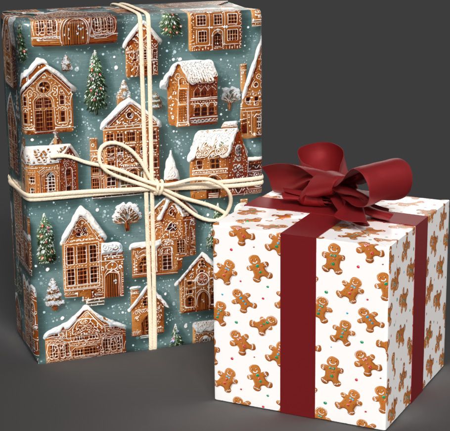 Gingerbread FLAT WRAP SHEETS