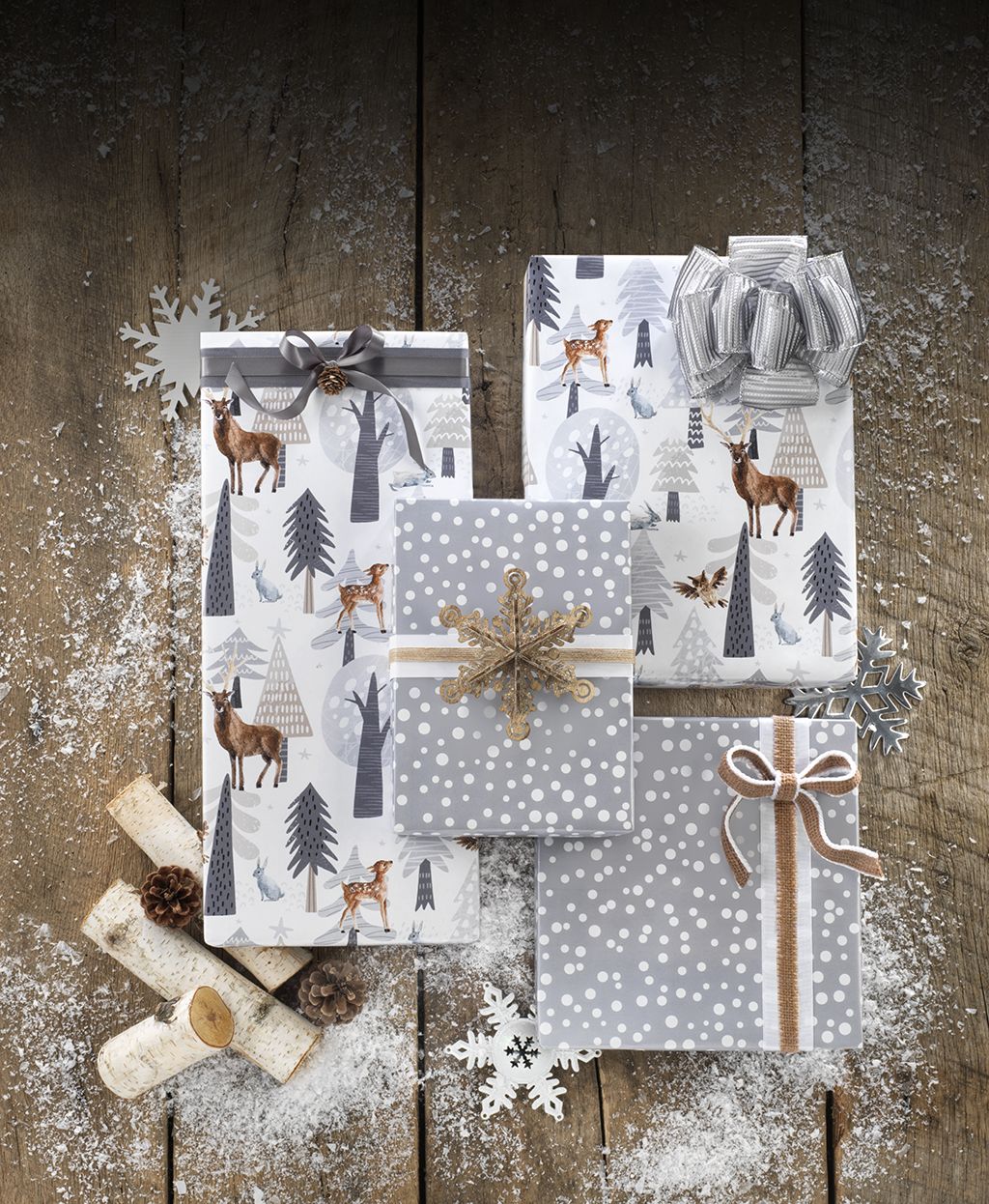 Snowy Country Forest Reversible JUMBO ROLL WRAP