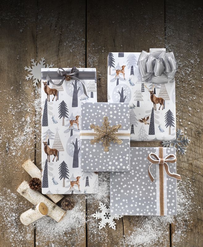 Snowy Country Forest Reversible JUMBO ROLL WRAP