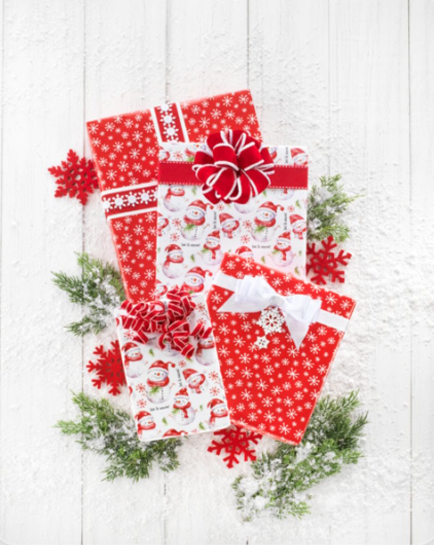 Let It Snow Reversible JUMBO ROLL WRAP