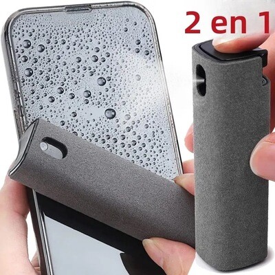Nettoyeur d&#39;écran en microcarence 2 en 1, ensemble de bouteilles de pulvérisation, lingettes pour téléphone portable, ordinateur ISub, gril en microcarence, iPhone, livres, lunettes