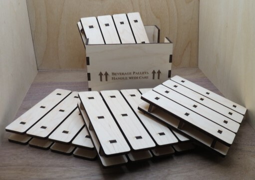 Shipping Pallet Beverage Coasters and Holder