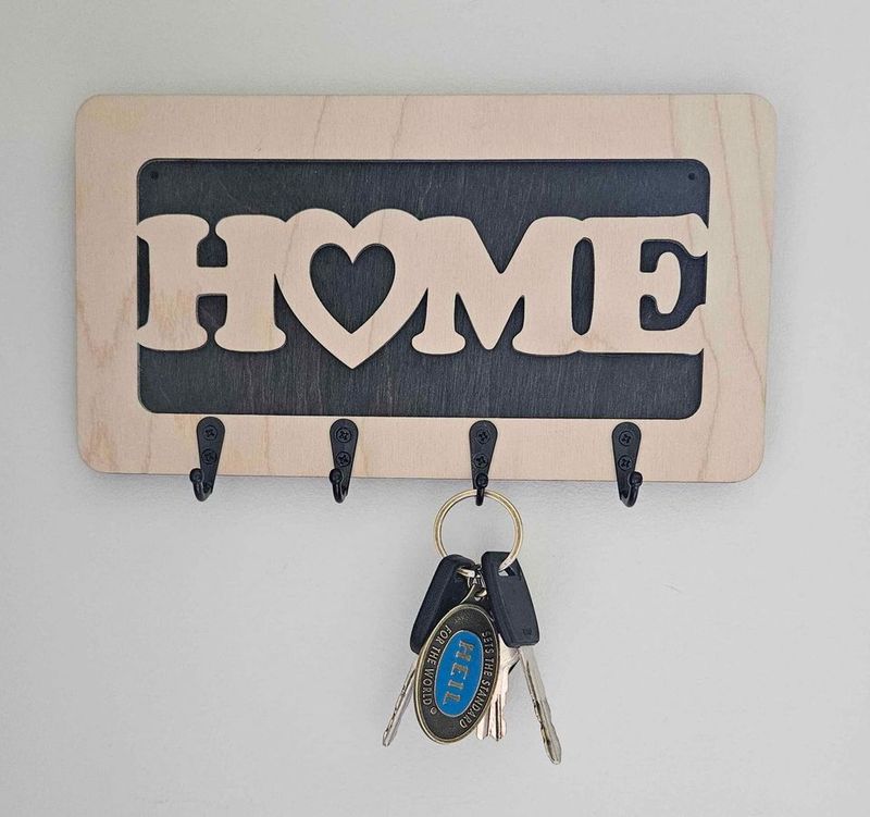Home Sign with Hooks