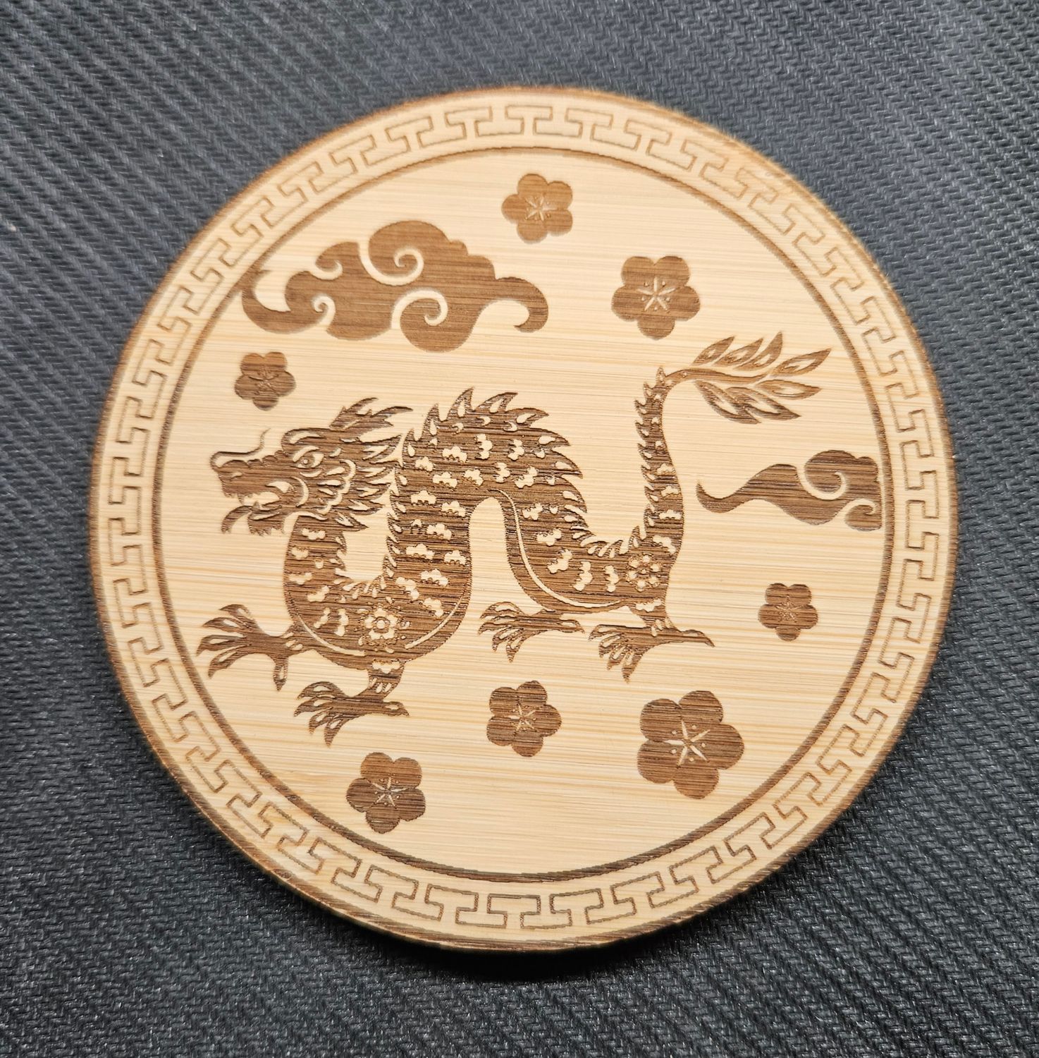 Engraved Bamboo coaster set