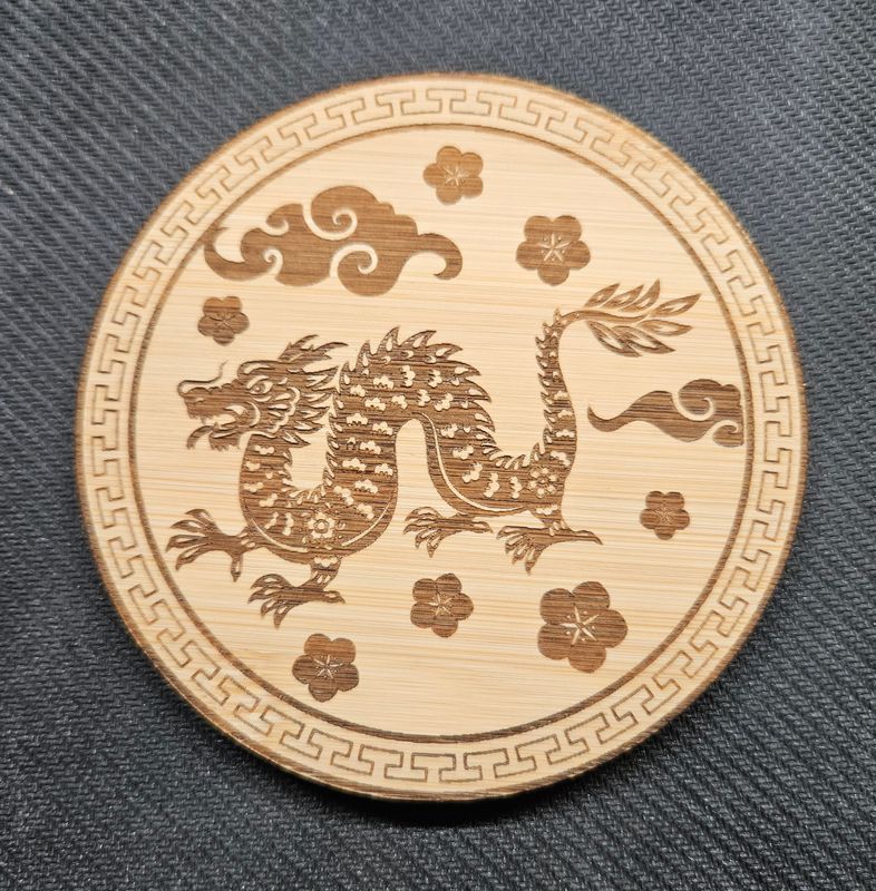 Engraved Bamboo coaster set