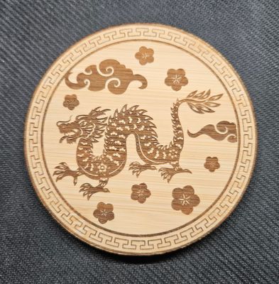 Engraved Bamboo coaster set