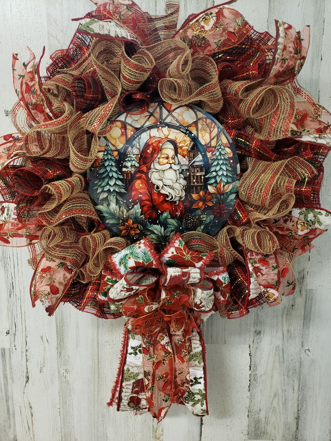 Santa wreath Free shipping