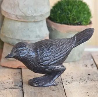 Cast Iron Perched Bird - Brown