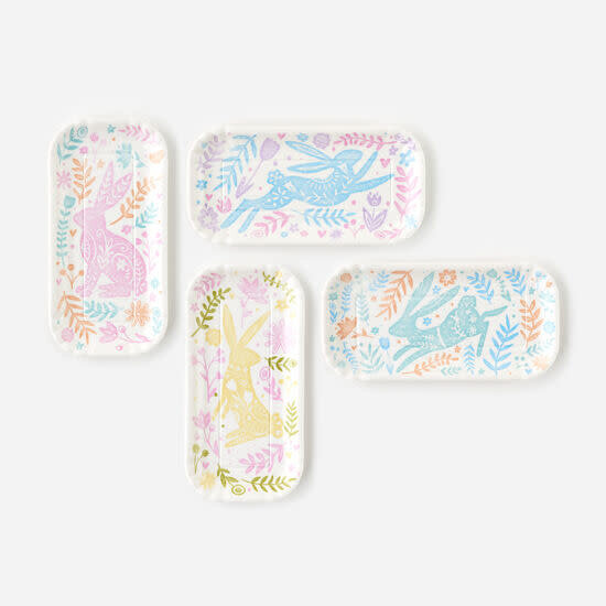 Easter Bunny Melamine Tray, Color: Aqua