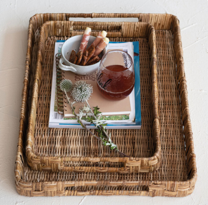 Decorative Hand-Woven Rattan Trays