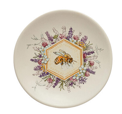 Stoneware Plate with Bee Motif, Style: Highest Quality Bee