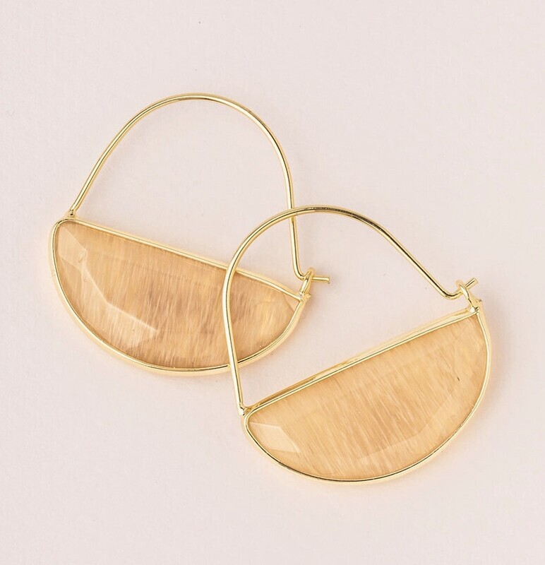 Stone Prism Hoop Earring 