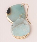 Stone Dipped Teardrop Earring, Style: Amazonite/Gold