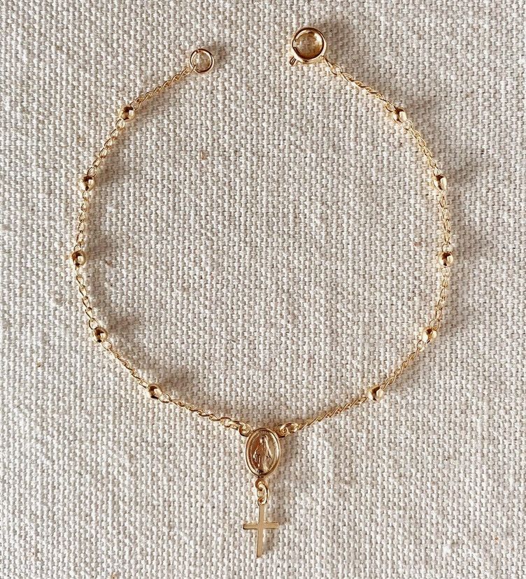 18k Gold Filled Rosary Bracelet