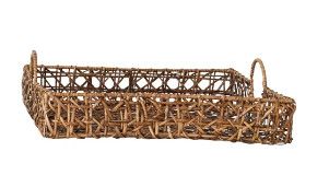 Decorative Hand-Woven Rattan Tray, Size: Small