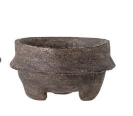 Paper Mache Footed Bowl, Color: Brown