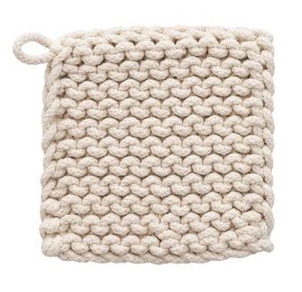 Crocheted Potholder, Color: Cream