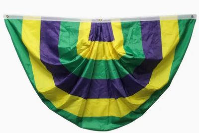 Purple, Green and Yellow Fabric Bunting with Grommets