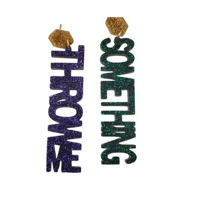 Throw Me Something Mister Glitter Earrings