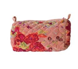 Velvet Zip Pouch, Color: Pink Floral