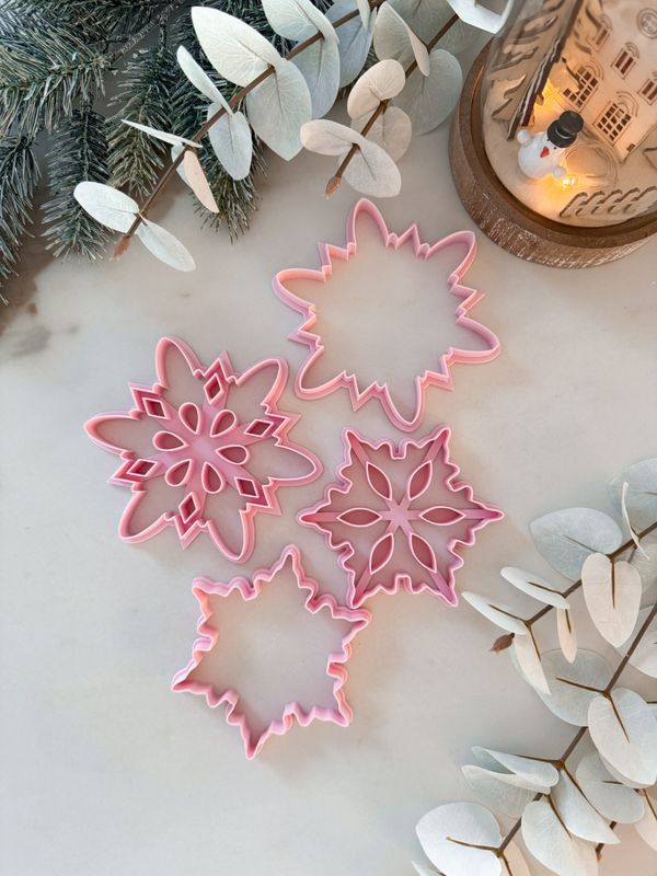 Snowflake Linzer cookie cutter set