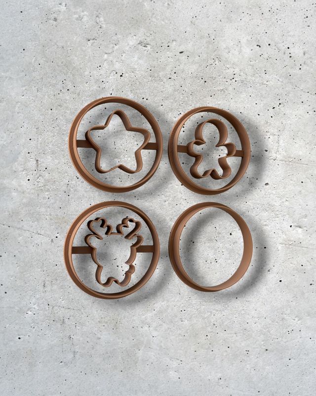Christmas linzer cookie cutter set of 4