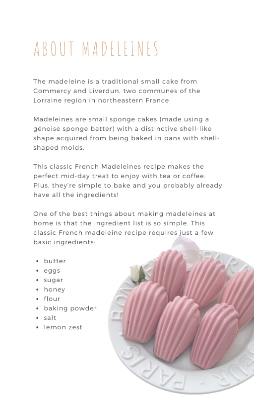 Madeleines E-BOOK, +shells &amp; tempering guide