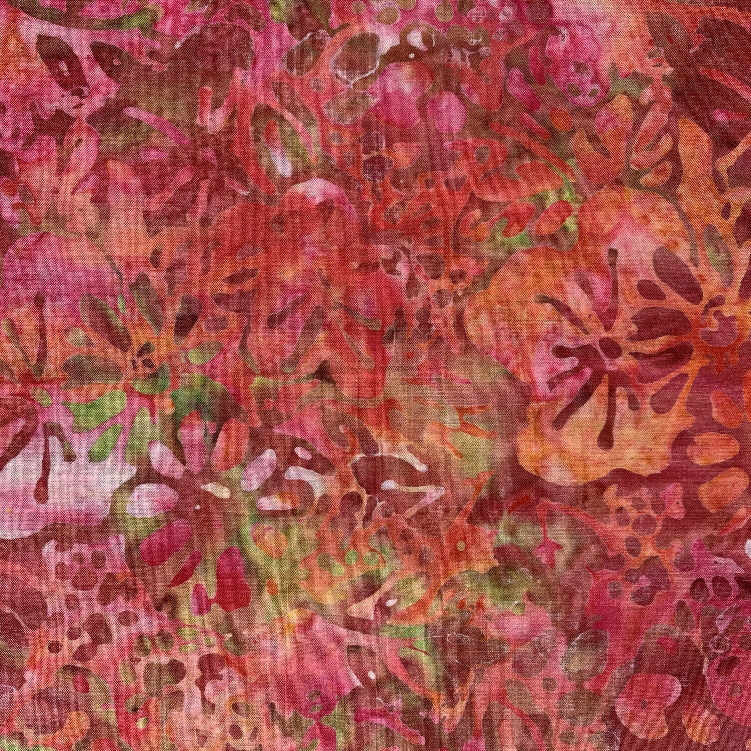 &quot;Rosey Fuchsia Pink Floral Batik&quot; Face Mask