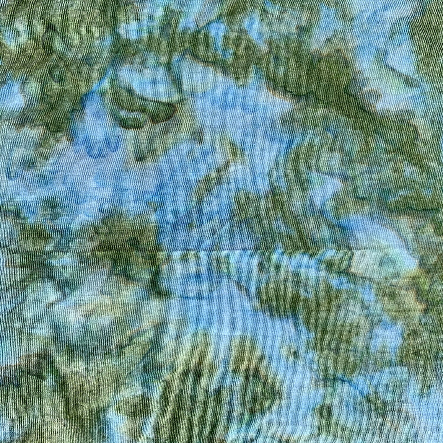 &quot;Marine Blue &amp; Green Batik&quot; Face Mask
