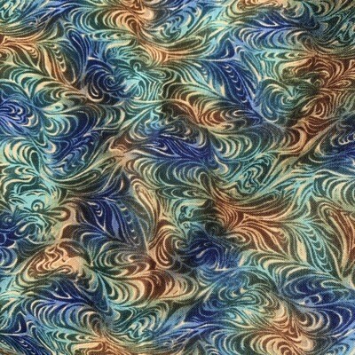 &quot;Peacock Swirl&quot; Face Mask