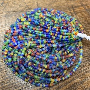 Czech &quot;Transparent Mixed Matte Rainbow&quot; Mix Size 11/0 Seed Bead Hank