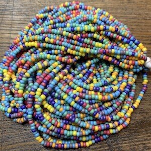 Czech &quot;Opaque Matte Rainbow AB&quot; Mix Size 11/0 Seed Bead Hank