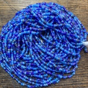 Czech &quot;True Torie Blue&quot; Mix Size 11/0 Seed Bead Hank