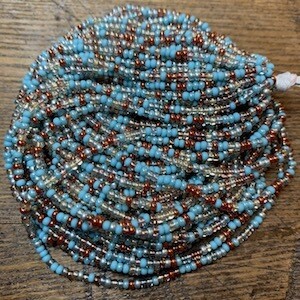 Czech &quot;Blue Turquoise Grotto&quot; Mix Size 11/0 Seed Bead Hank