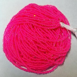 Czech &quot;Crystal Lined Neon Pink&quot; Size 11/0 Hank