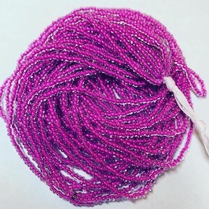 Czech &quot;Crystal Lined Neon Purple&quot; Size 11/0 Hank