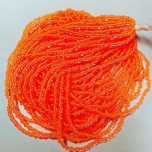 Czech &quot;Crystal Lined Neon Orange&quot; Size 11/0 Hank