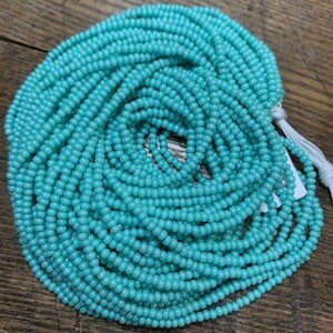 Czech &quot;Opaque Green Freesia&quot; Size 11/0 Hank (#1210)