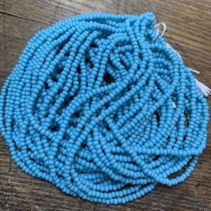 Czech &quot;Opaque Blue Turquoise&quot; Size 11/0 Hank (#104)