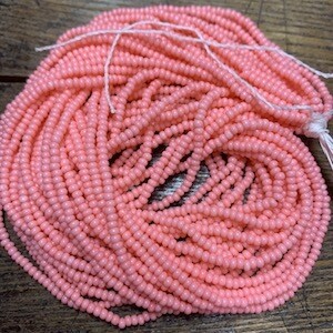 Czech &quot;Opaque Pink Coral&quot; Size 11/0 Hank (#1205)