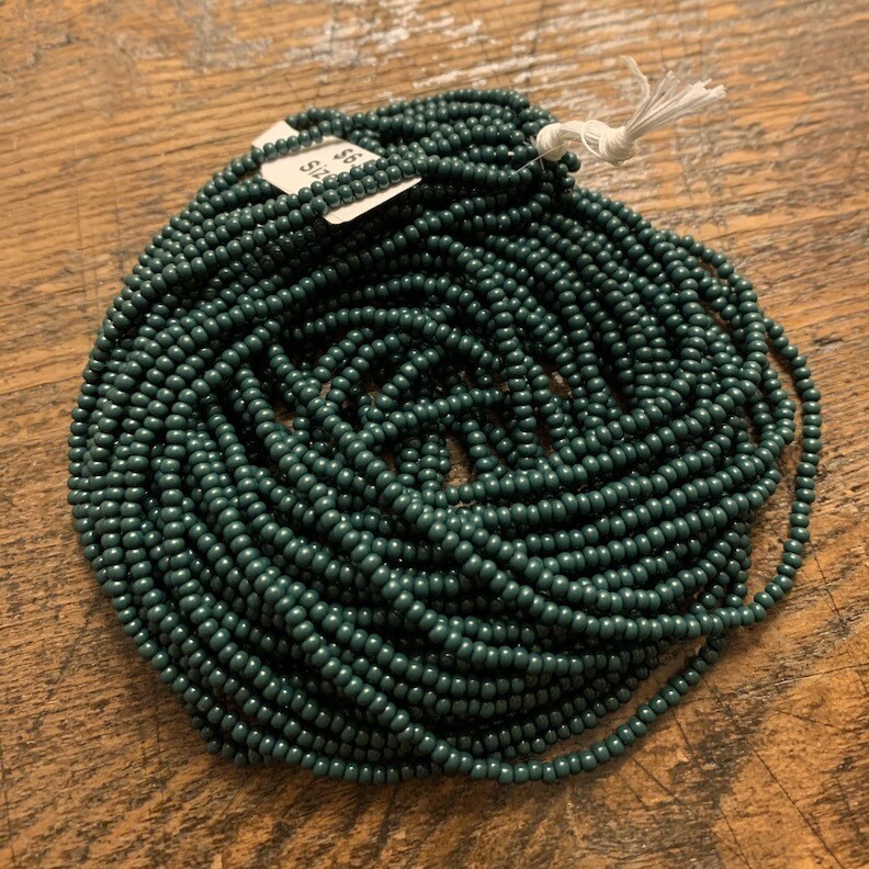 Czech &quot;Opaque Dark Green&quot; Size 11/0 Hank (#162)