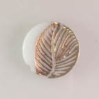 White &amp; Metallic Gold Leaf Motif