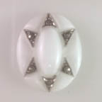 White Pearl &amp; Silver Star Point Oval