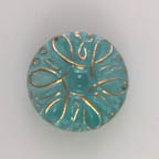 Sky Blue &amp; Gold Floral Motif