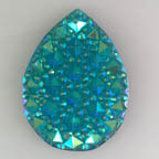 &quot;Icy Aqua Green&quot; Large Gummy Berry  Sparkling Teardrop Cabochon